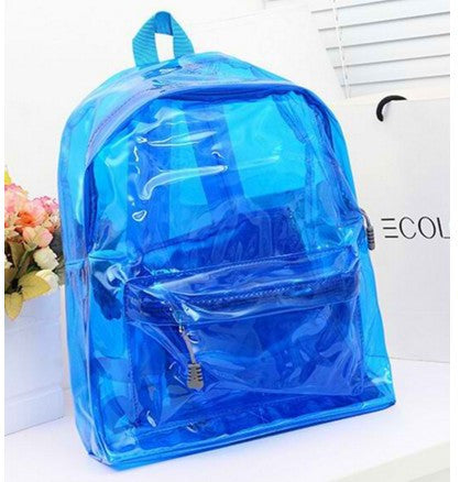 Girl Boy Transparent Clear Plastic Backpack Travel Bag
